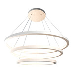 Cylindrical Frame Tiered Pendant - Organic White / White Acrylic