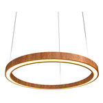 Frame Ring Downlight Pendant - Imbuia / White Acrylic