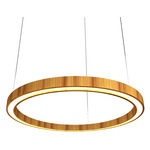 Frame Ring Downlight Pendant - Teak / White Acrylic