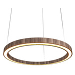 Frame Ring Downlight Pendant - American Walnut / White Acrylic