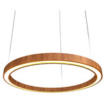 Frame Ring Downlight Pendant - Imbuia / White Acrylic