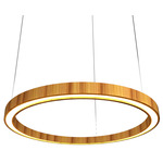 Frame Ring Downlight Pendant - Teak / White Acrylic