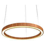 Frame Ring Downlight Pendant - Imbuia / White Acrylic