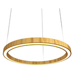 Frame Ring Downlight Pendant - Louro Freijo / White Acrylic
