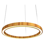 Frame Ring Downlight Pendant - Teak / White Acrylic