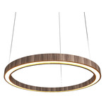 Frame Ring Downlight Pendant - American Walnut / White Acrylic