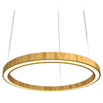 Frame Ring Downlight Pendant - Louro Freijo / White Acrylic