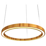 Frame Ring Downlight Pendant - Teak / White Acrylic
