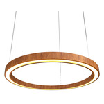 Frame Ring Downlight Pendant - Imbuia / White Acrylic