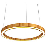 Frame Ring Downlight Pendant - Teak / White Acrylic