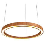 Frame Ring Downlight Pendant - Imbuia / White Acrylic