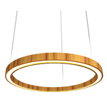 Frame Ring Downlight Pendant - Teak / White Acrylic