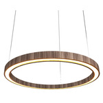 Frame Ring Downlight Pendant - American Walnut / White Acrylic