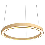 Frame Ring Downlight Pendant - Maple / White Acrylic