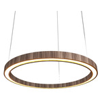 Frame Ring Downlight Pendant - American Walnut / White Acrylic