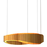 Horizon Pendant - Teak / White Acrylic
