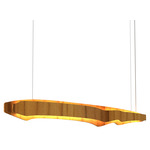 Horizon Linear Pendant - Teak / White Acrylic