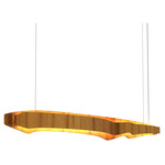 Horizon Linear Pendant - Teak / White Acrylic