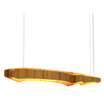 Horizon Linear Pendant - Teak / White Acrylic