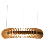 Stecche Di Legno Ring Pendant - Teak / White Acrylic