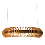 Stecche Di Legno Ring Pendant - Teak / White Acrylic