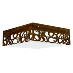 Patterns Ceiling Flush Light - Imbuia / White Acrylic