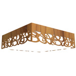 Patterns Ceiling Flush Light - Teak / White Acrylic