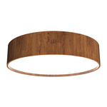 Cylindrical Ceiling Flush Light - Imbuia / White Acrylic