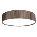 Cylindrical Ceiling Flush Light - American Walnut / White Acrylic