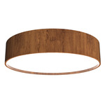 Cylindrical Ceiling Flush Light - Imbuia / White Acrylic