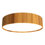 Cylindrical Ceiling Flush Light - Teak / White Acrylic