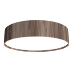 Cylindrical Ceiling Flush Light - American Walnut / White Acrylic