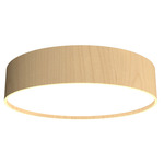 Cylindrical Ceiling Flush Light - Maple / White Acrylic