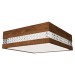Crystals Square Ceiling Light - Imbuia / White Acrylic