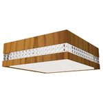 Crystals Square Ceiling Light - Teak / White Acrylic