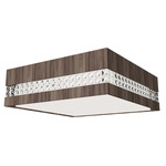 Crystals Square Ceiling Light - American Walnut / White Acrylic