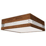Crystals Square Ceiling Light - Imbuia / White Acrylic