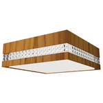 Crystals Square Ceiling Light - Teak / White Acrylic