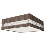 Crystals Square Ceiling Light - American Walnut / White Acrylic
