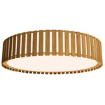 Slatted Ripada Ceiling Flush Light - Louro Freijo / White Acrylic