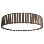Slatted Ripada Ceiling Flush Light - American Walnut / White Acrylic