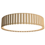 Slatted Ripada Ceiling Flush Light - Maple / White Acrylic