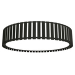 Slatted Ripada Ceiling Flush Light - Charcoal / White Acrylic