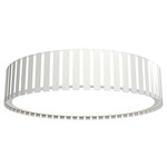 Slatted Ripada Ceiling Flush Light - Organic White / White Acrylic