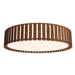 Slatted Ripada Ceiling Flush Light - Imbuia / White Acrylic