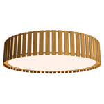 Slatted Ripada Ceiling Flush Light - Louro Freijo / White Acrylic