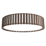 Slatted Ripada Ceiling Flush Light - American Walnut / White Acrylic