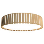 Slatted Ripada Ceiling Flush Light - Maple / White Acrylic