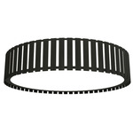Slatted Ripada Ceiling Flush Light - Charcoal / White Acrylic