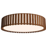 Slatted Ripada Ceiling Flush Light - Imbuia / White Acrylic
